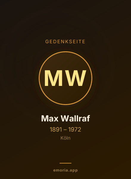 Gedenkportrait von Max Wallraf