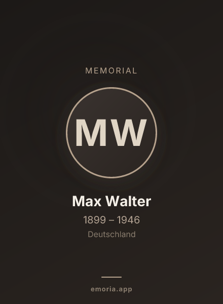 Memorial portrait of Max Walter