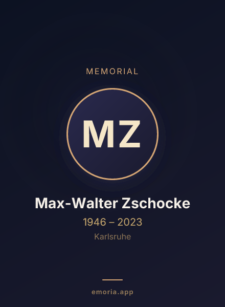 Memorial portrait of Max-Walter Zschocke