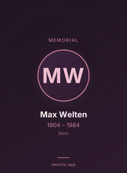 Memorial portrait of Max Welten