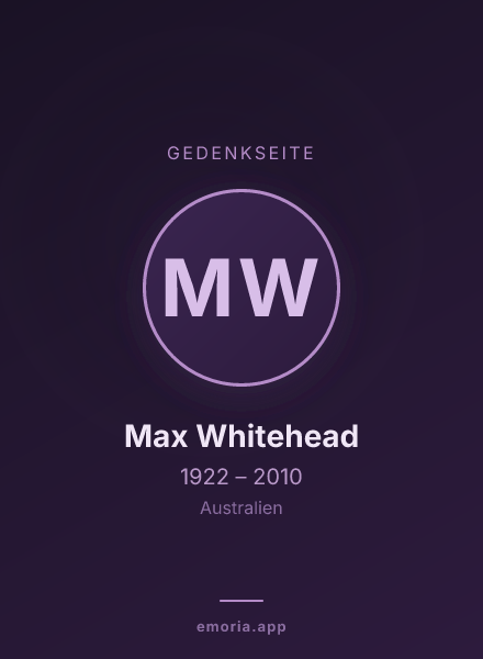 Gedenkportrait von Max Whitehead