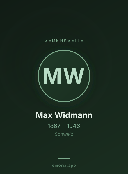 Gedenkportrait von Max Widmann