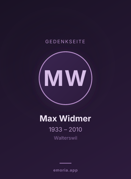 Gedenkportrait von Max Widmer