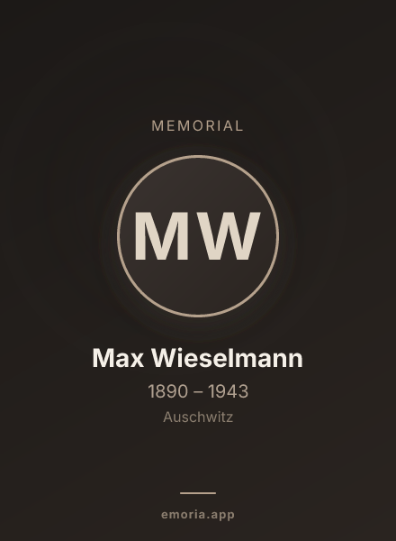 Memorial portrait of Max Wieselmann