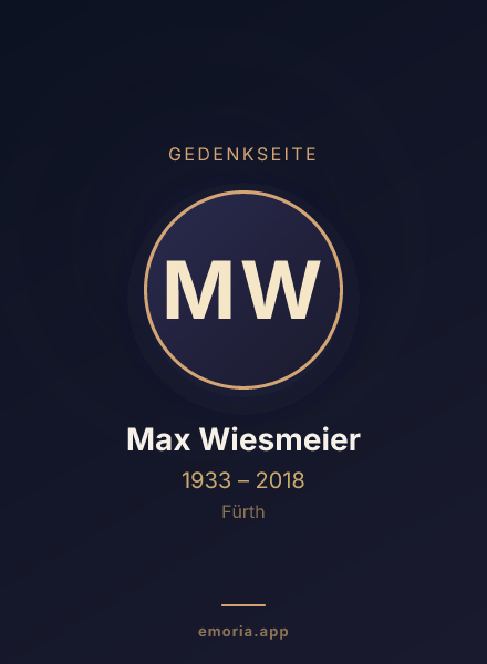 Gedenkportrait von Max Wiesmeier