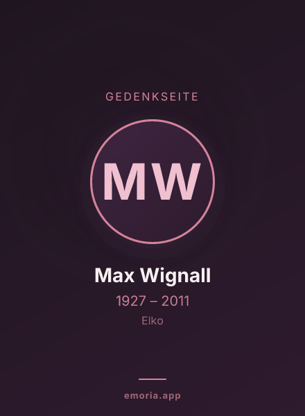 Gedenkportrait von Max Wignall