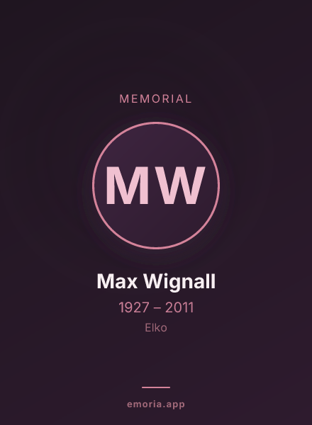 Memorial portrait of Max Wignall