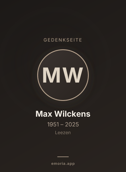 Gedenkportrait von Max Wilckens