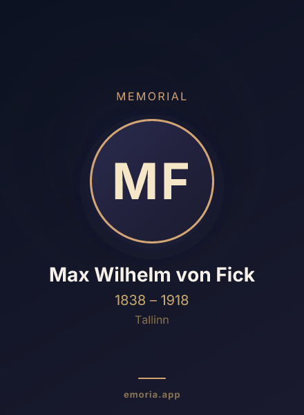 Memorial portrait of Max Wilhelm von Fick