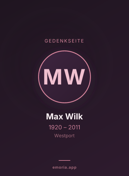 Gedenkportrait von Max Wilk