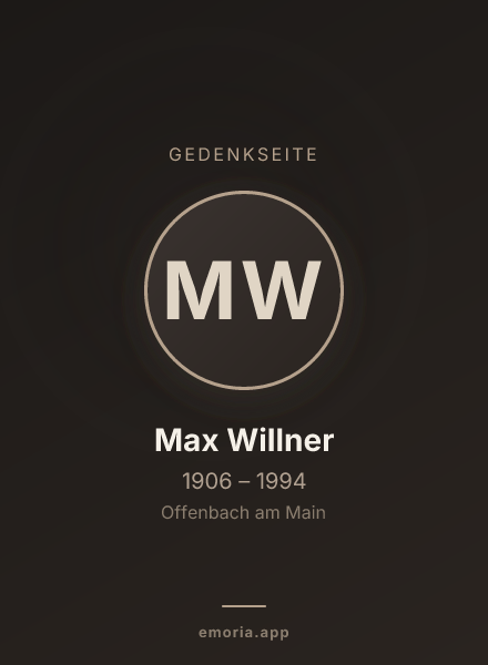 Gedenkportrait von Max Willner