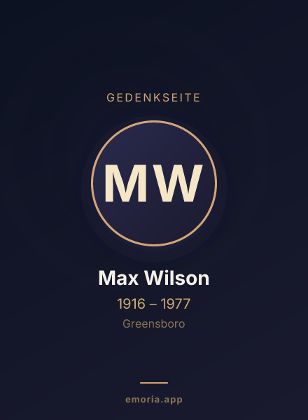 Gedenkportrait von Max Wilson