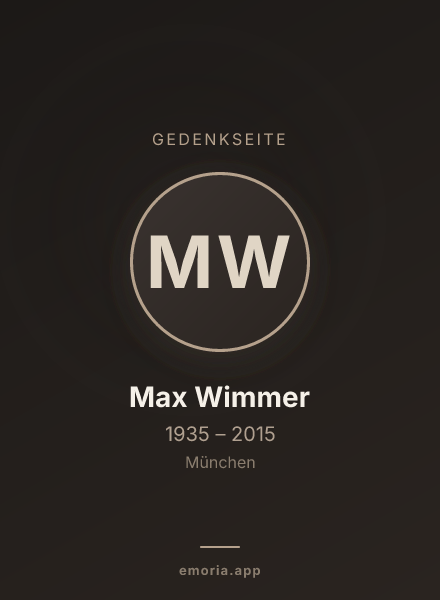 Gedenkportrait von Max Wimmer