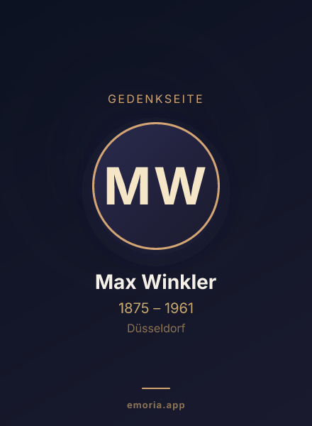 Gedenkportrait von Max Winkler