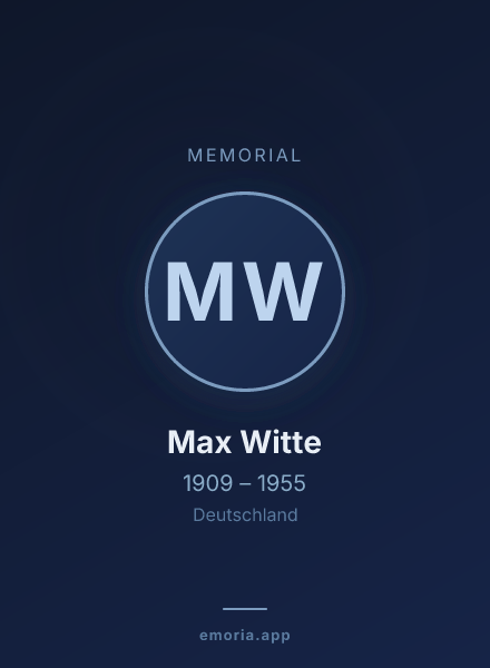 Memorial portrait of Max Witte