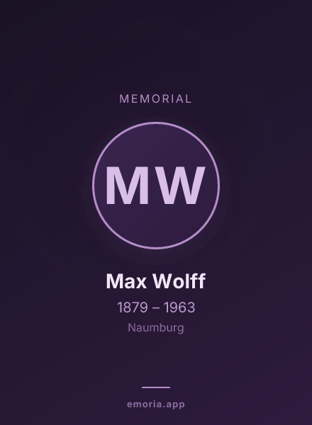Memorial portrait of Max Wolff