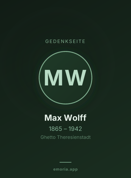 Gedenkportrait von Max Wolff