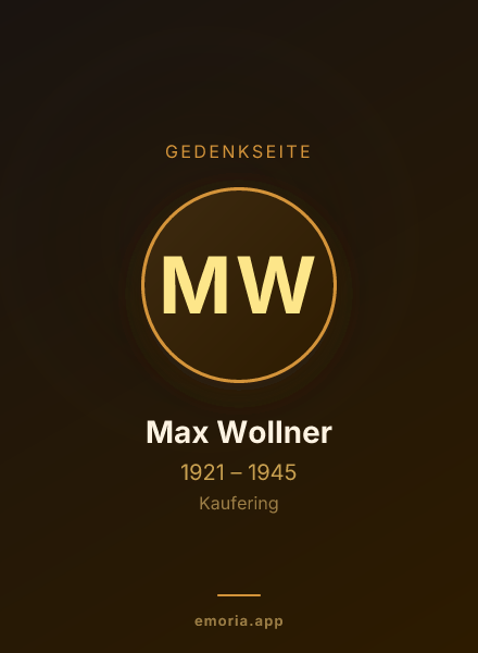 Gedenkportrait von Max Wollner