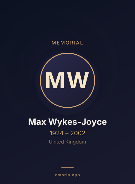 Memorial portrait of Max Wykes-Joyce
