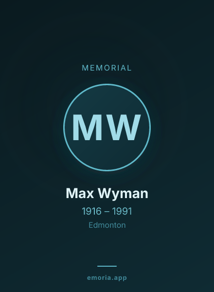Memorial portrait of Max Wyman