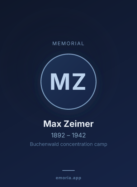 Memorial portrait of Max Zeimer