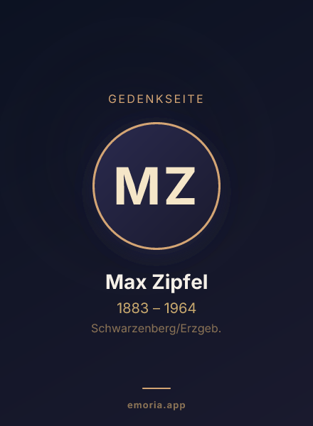 Gedenkportrait von Max Zipfel