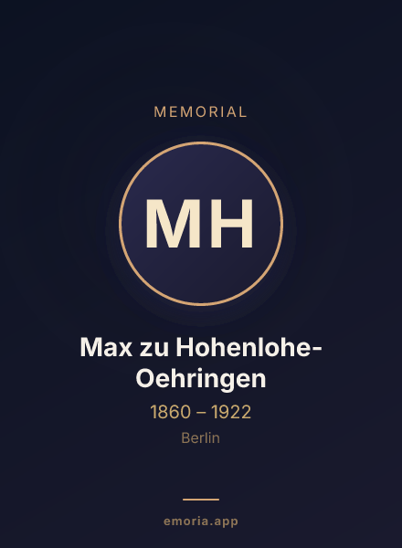 Memorial portrait of Max zu Hohenlohe-Oehringen