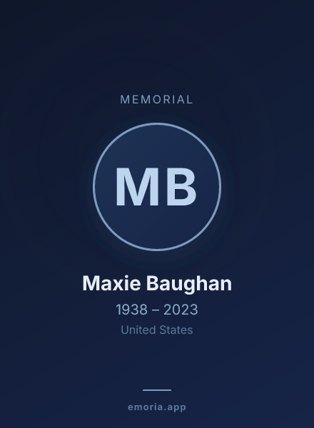 Memorial portrait of Maxie Baughan