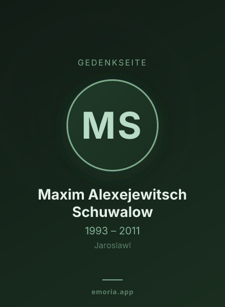 Gedenkportrait von Maxim Alexejewitsch Schuwalow