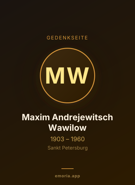 Gedenkportrait von Maxim Andrejewitsch Wawilow