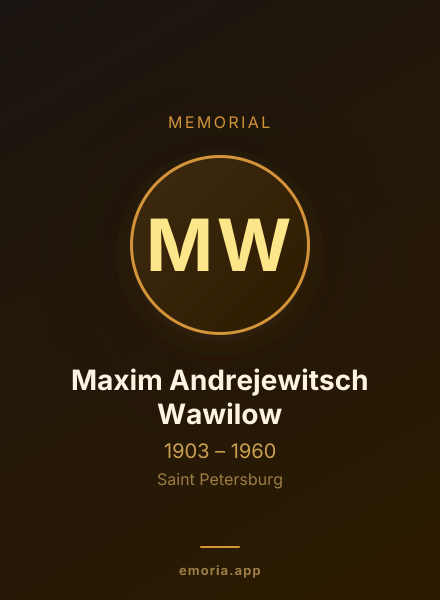 Memorial portrait of Maxim Andrejewitsch Wawilow
