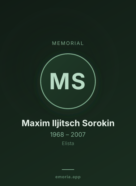 Memorial portrait of Maxim Iljitsch Sorokin