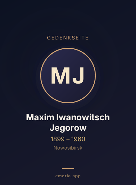 Gedenkportrait von Maxim Iwanowitsch Jegorow