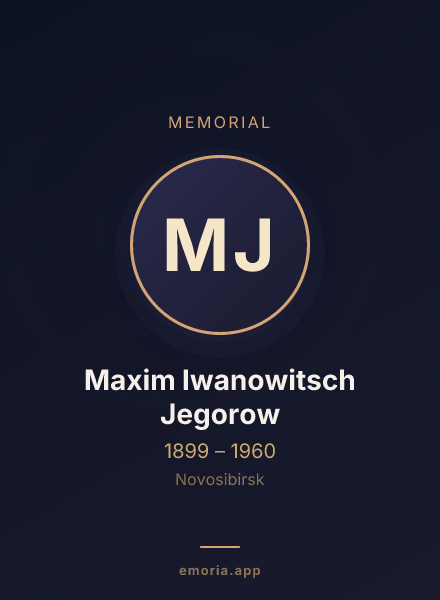 Memorial portrait of Maxim Iwanowitsch Jegorow