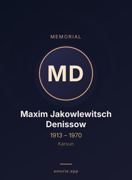 Memorial portrait of Maxim Jakowlewitsch Denissow