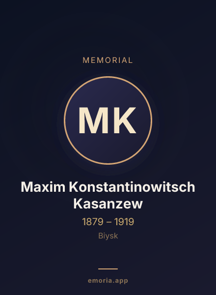 Memorial portrait of Maxim Konstantinowitsch Kasanzew