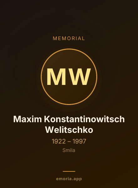 Memorial portrait of Maxim Konstantinowitsch Welitschko