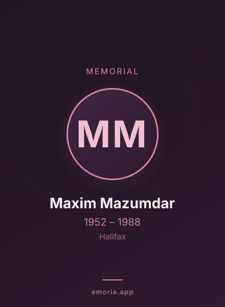 Memorial portrait of Maxim Mazumdar