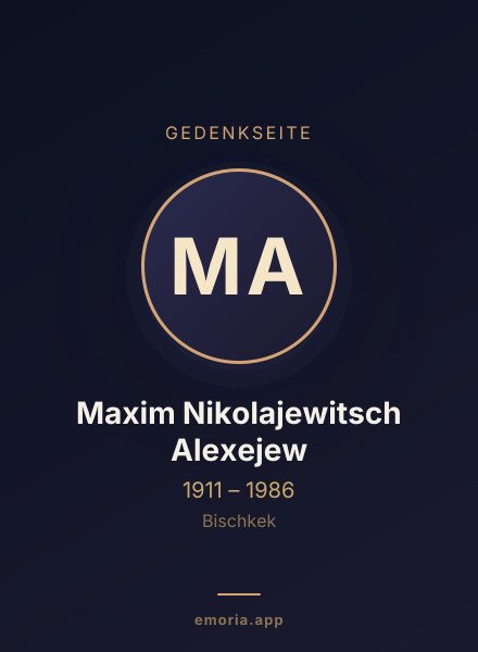 Gedenkportrait von Maxim Nikolajewitsch Alexejew
