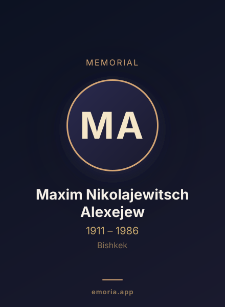 Memorial portrait of Maxim Nikolajewitsch Alexejew