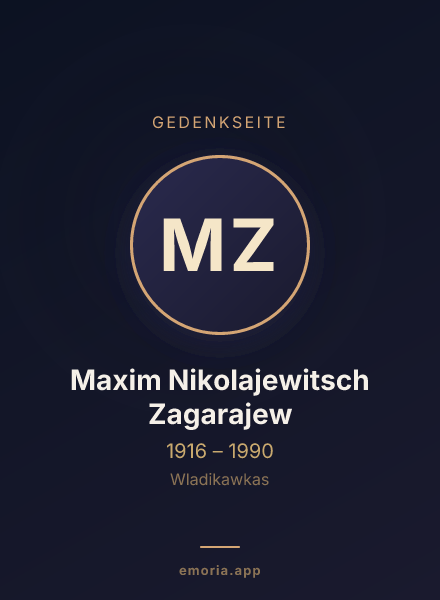 Gedenkportrait von Maxim Nikolajewitsch Zagarajew