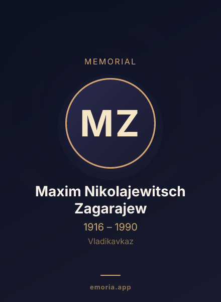 Memorial portrait of Maxim Nikolajewitsch Zagarajew