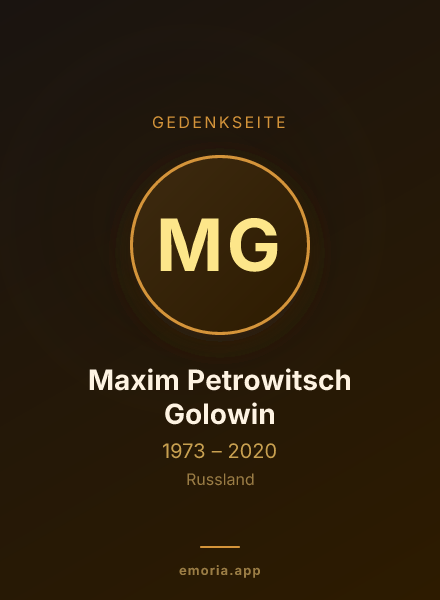 Gedenkportrait von Maxim Petrowitsch Golowin