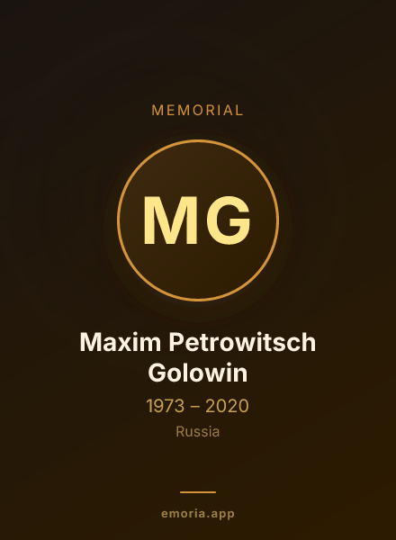 Memorial portrait of Maxim Petrowitsch Golowin