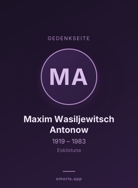 Gedenkportrait von Maxim Wasiljewitsch Antonow