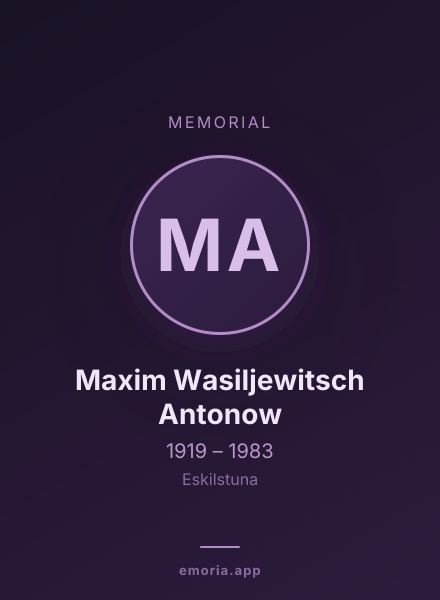 Memorial portrait of Maxim Wasiljewitsch Antonow