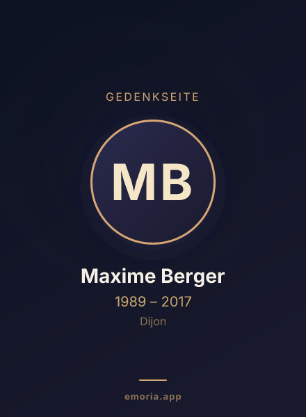 Gedenkportrait von Maxime Berger