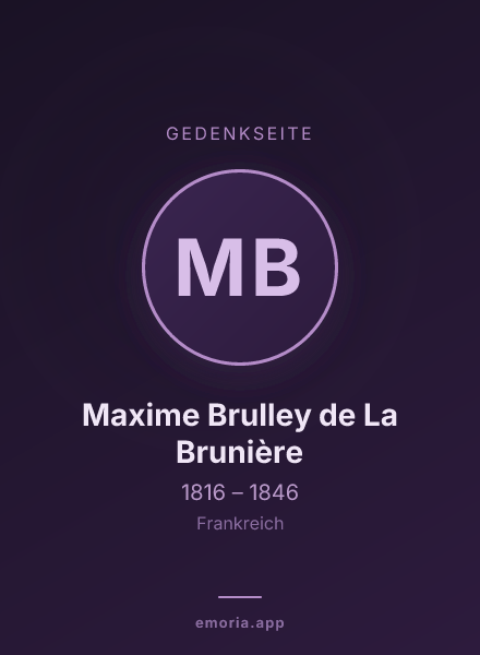 Gedenkportrait von Maxime Brulley de La Brunière