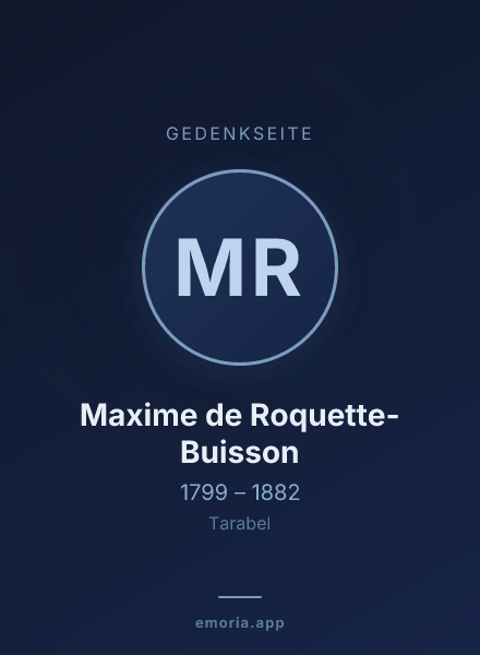 Gedenkportrait von Maxime de Roquette-Buisson