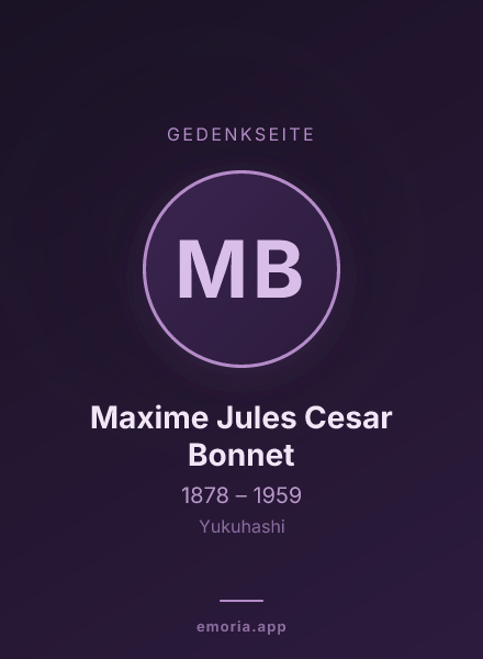 Gedenkportrait von Maxime Jules Cesar Bonnet